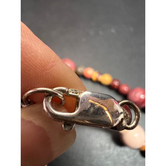 NEW Mookaite Jasper station 36 inch necklace with sterling silver clasp - Picture 4 of 15